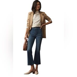 Pilcro x Anthropologie Pull-On Mid-Rise Crop Flare Jeans